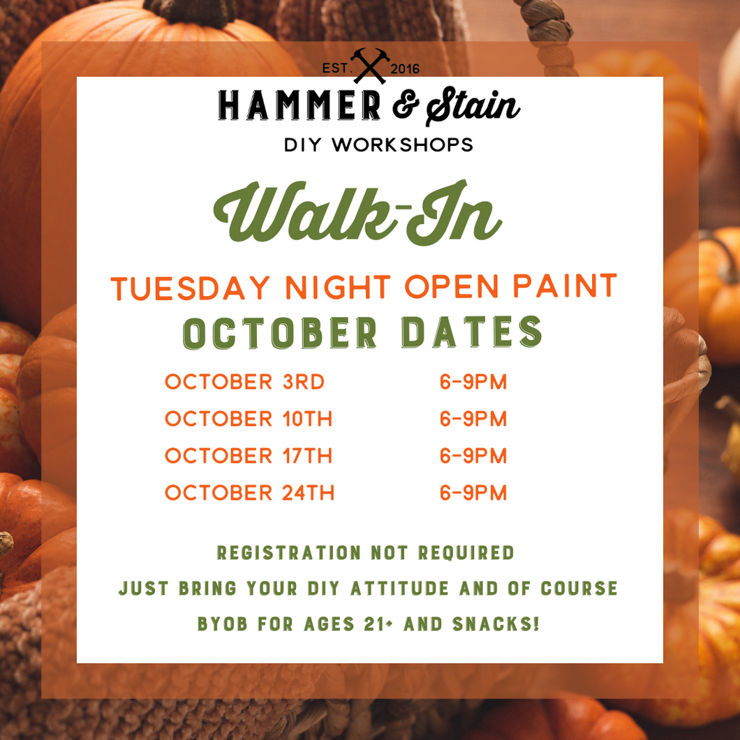 10/10/23 Tuesday Night Open Paint 6pm-9pm