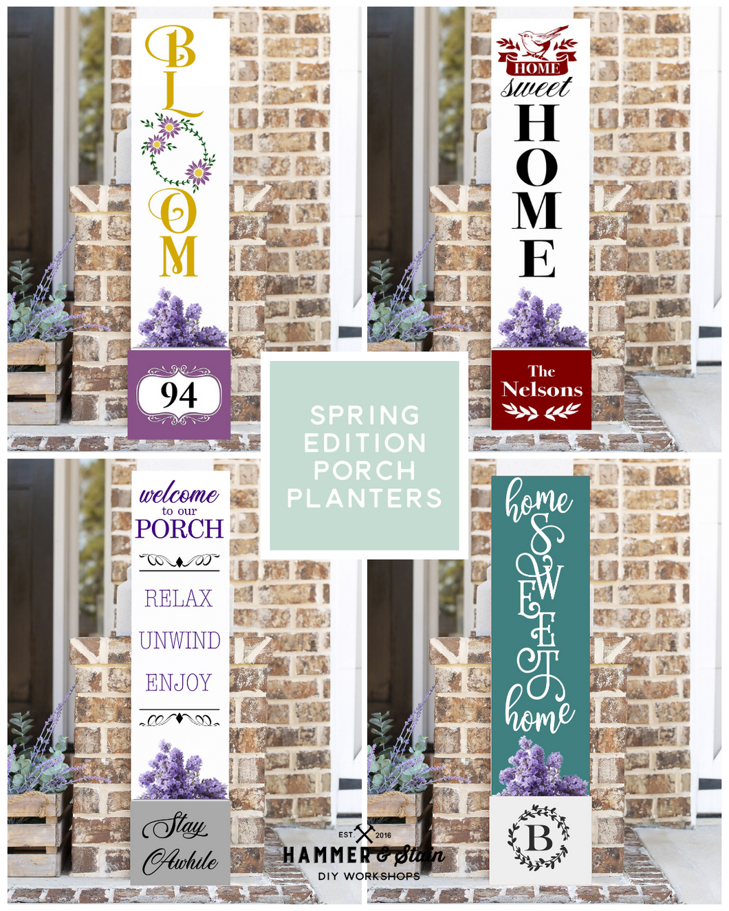 Spring Porch Plank Planters Collection