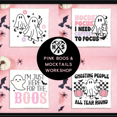 10/7/23 PINK BOOS & MOCKTAILS  WORKSHOP (SATURDAY @ 5PM)