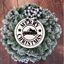 “NEW Flocked Wreath Doorhanger