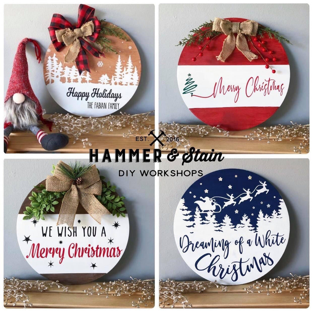 Holiday Wood Rounds – Hammer & Stain NWI